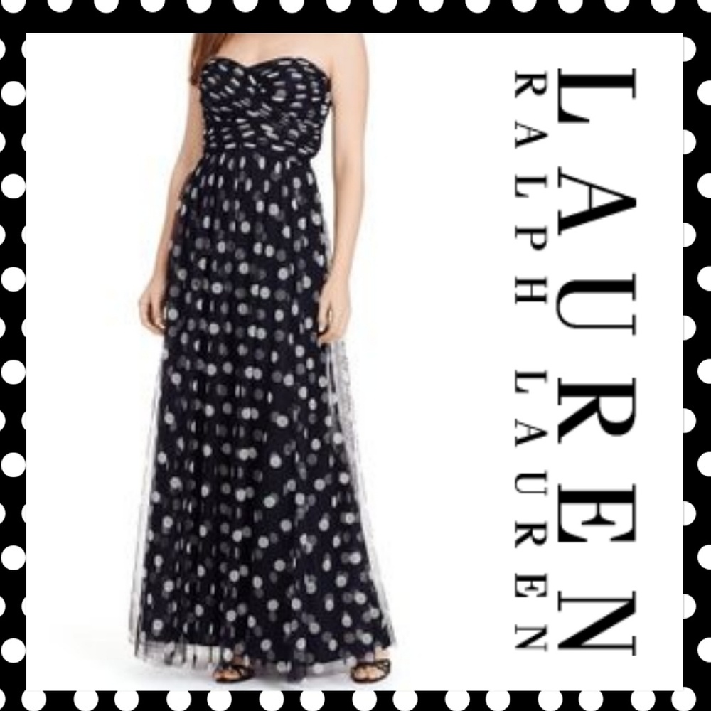 Ralph Lauren Tulle Polka Dot Gown